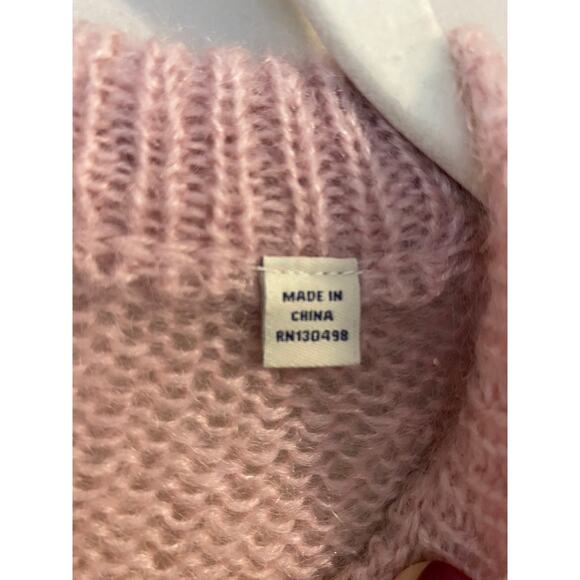 Jack Wills mohair wool blend fuzzy knit sweater crew neck soft pink womens sz 2 - Picture 6 of 6